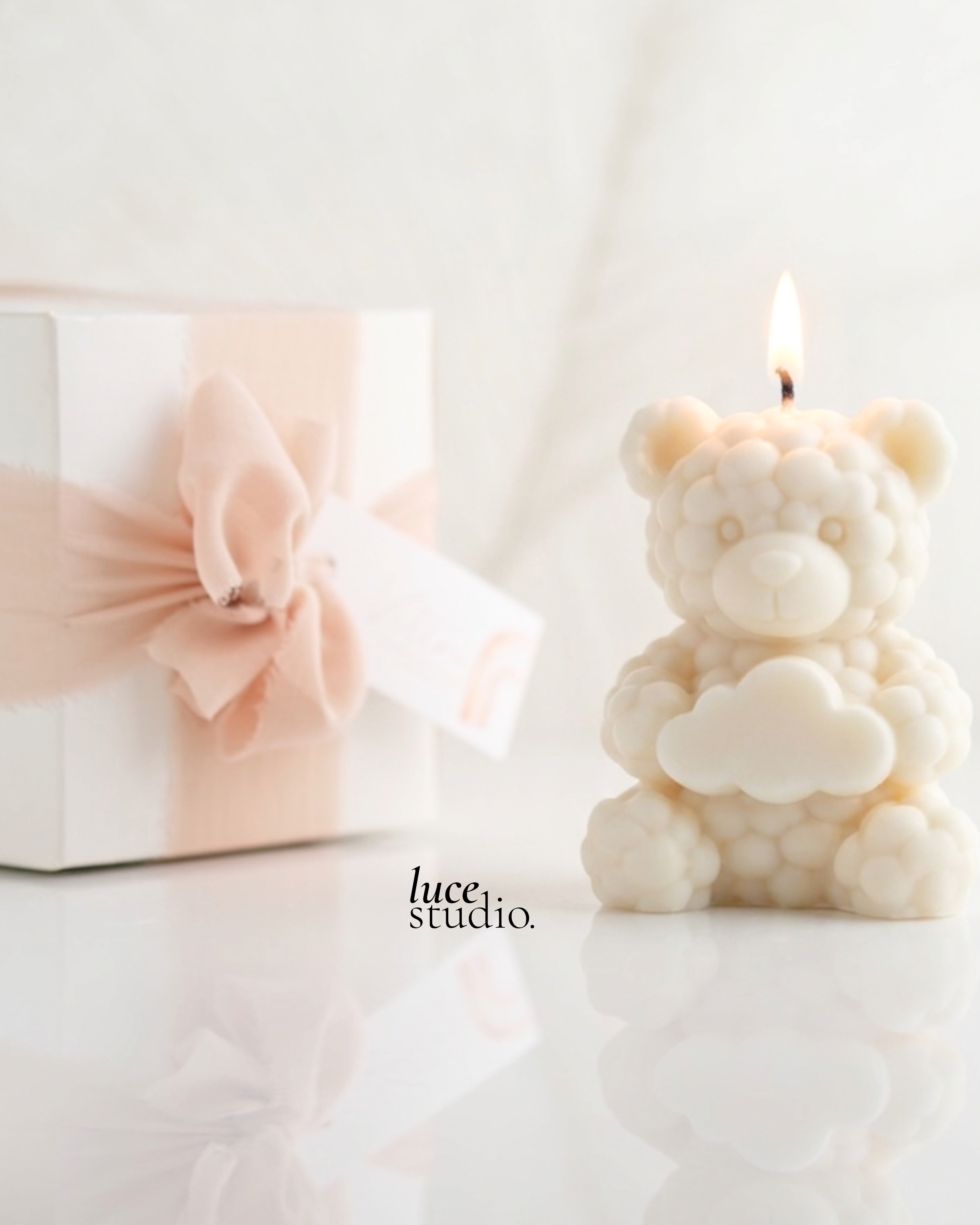 BOMBONIERA CANDELA FLUFFY TEDDY | NOVITA'